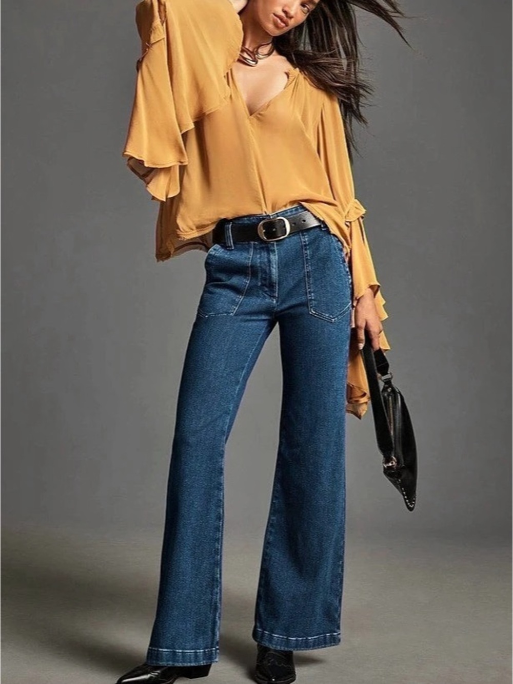 Maeve The Naomi High-Rise Flare Jeans Blue Waist 29